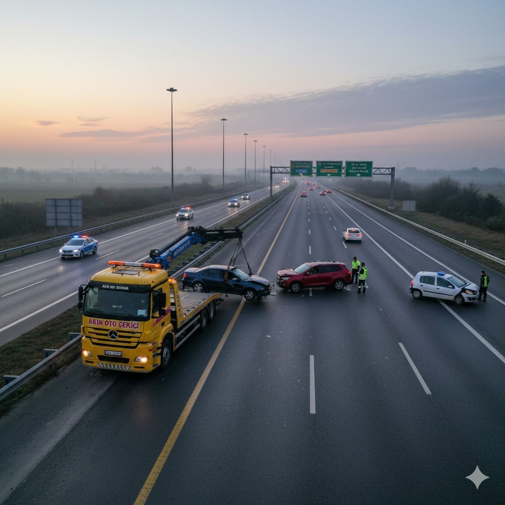 TEM Otoyolunda Kaza Sonrası Profesyonel Müdahale