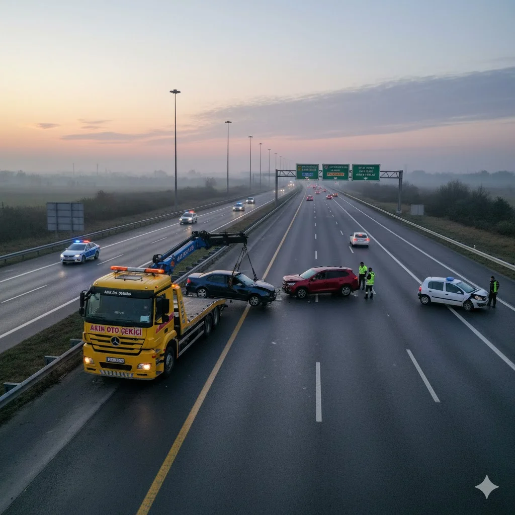 TEM Otoyolunda Kaza Sonrası Profesyonel Müdahale